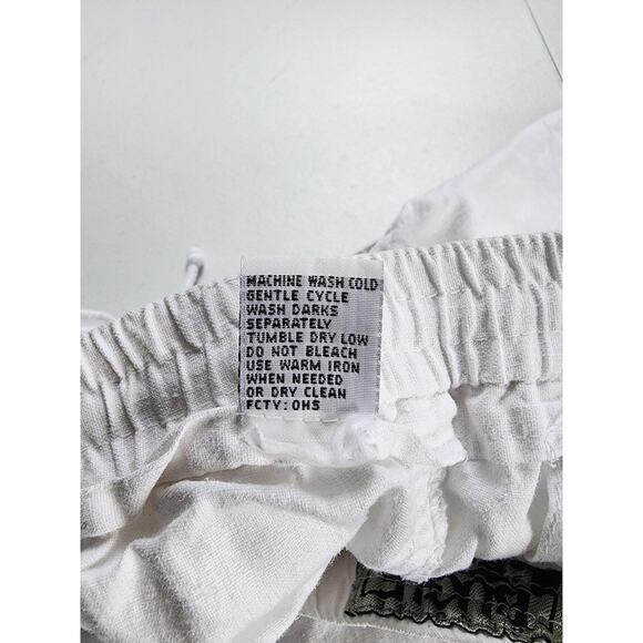 Retro Bugle Boy Shorts Mens 34X7 White Ramie Cotton Elastic Waist Casual 90s - Picture 9 of 14